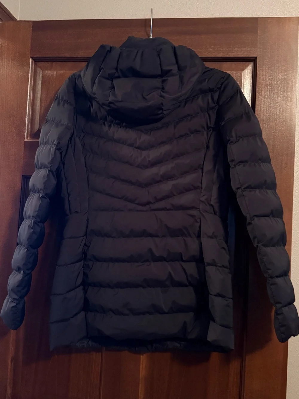 32 Degrees Women's Lightweight Black Hooded Packable Puffer Coat